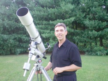Ivester with his 4-inch Orion/Vixen refractor.