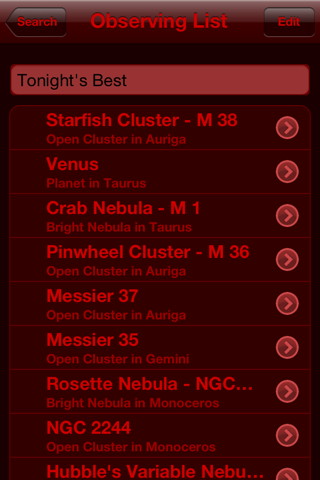 Plan and record your observations, and share them with friends, using customizable StarSeek observing lists.