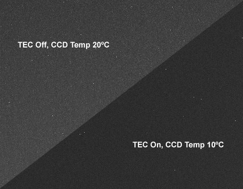 TEC on/off Dark Frame Comparison